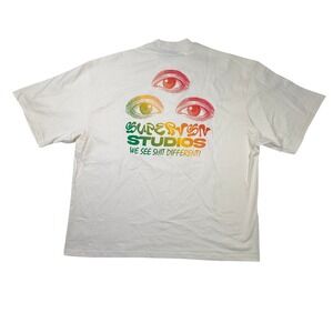 Supervsn Studios See Shit Different Graphic T-Shirt XXL Cream Streetwear Tee